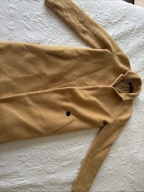 Zara Camel Single-Button Pea Coat